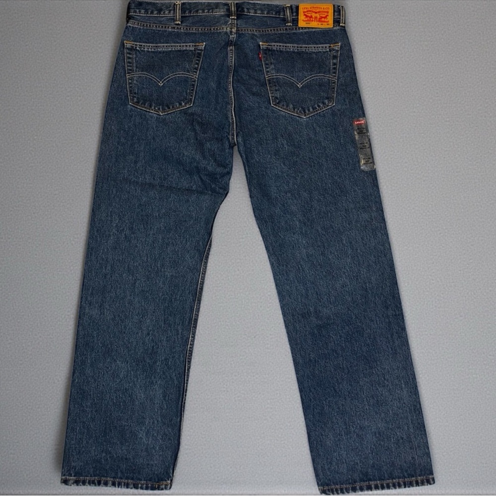 Levi’s 505 Regular Fit Men’s Jeans 40x30 – Dark Wash, Straight Leg, Classic Fit - Picture 4 of 6